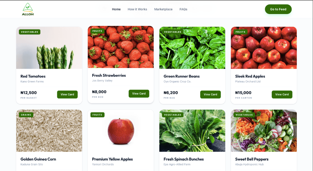 Alloh β Farm Produce Marketplace preview
